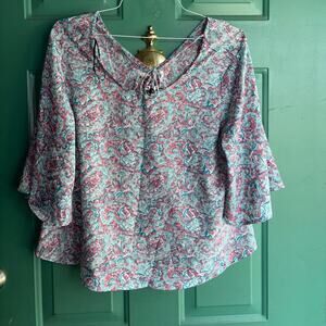 Peace and Love medium floral blouse like new
